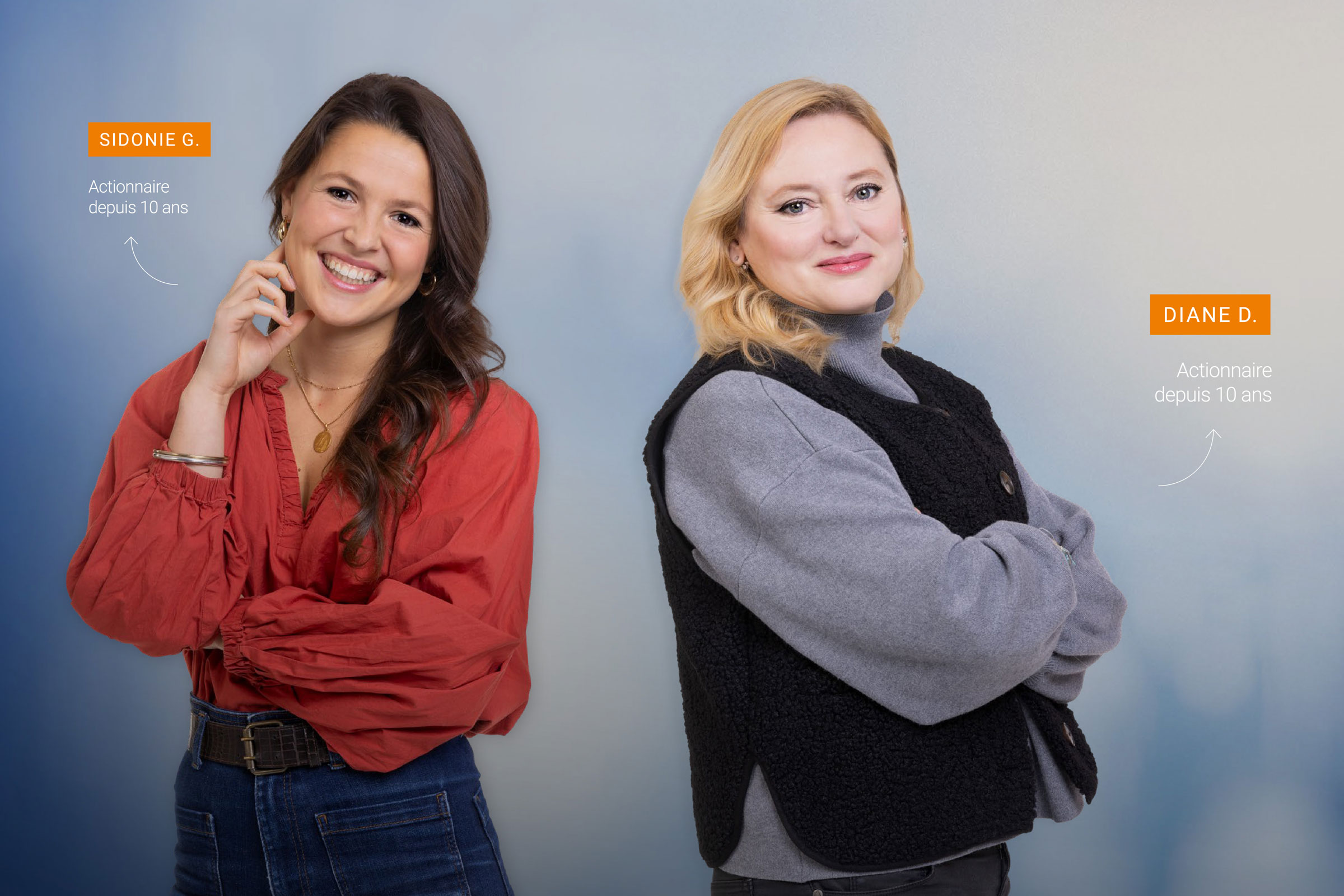 Portraits de SIDONIE G. Actionnaire depuis 10 ans et DIANE D. Actionnaire depuis 10 ans
